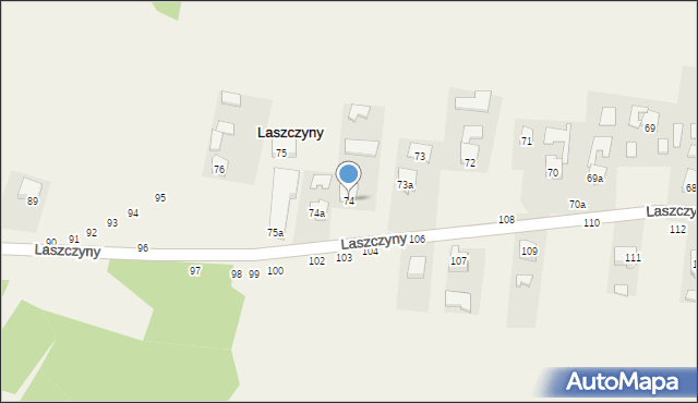 Laszczyny, Laszczyny, 74, mapa Laszczyny