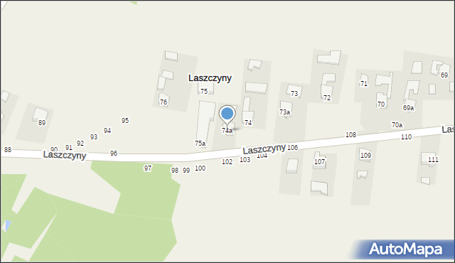 Laszczyny, Laszczyny, 74a, mapa Laszczyny