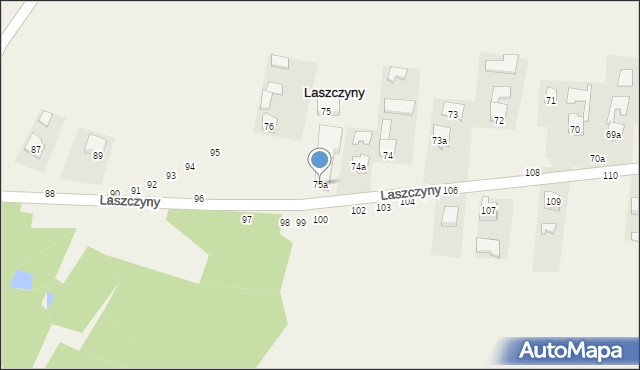 Laszczyny, Laszczyny, 75a, mapa Laszczyny