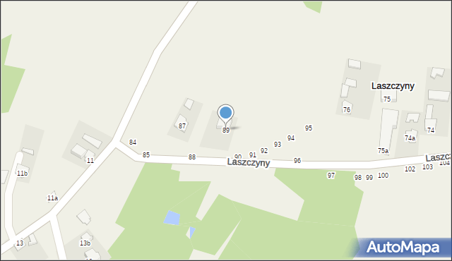 Laszczyny, Laszczyny, 89, mapa Laszczyny