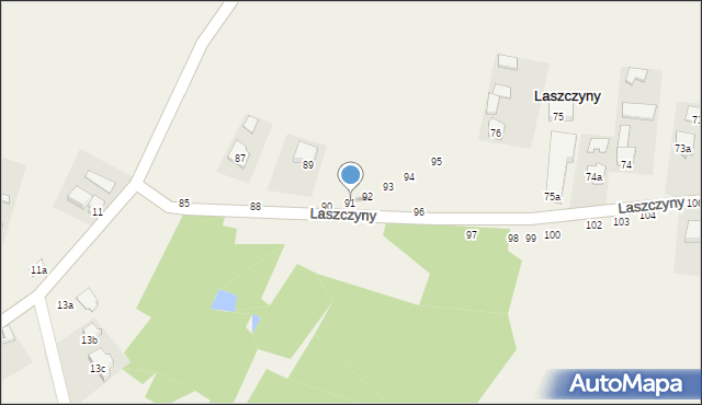 Laszczyny, Laszczyny, 91, mapa Laszczyny