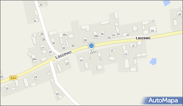 Łaszewo, Łaszewo, 13, mapa Łaszewo