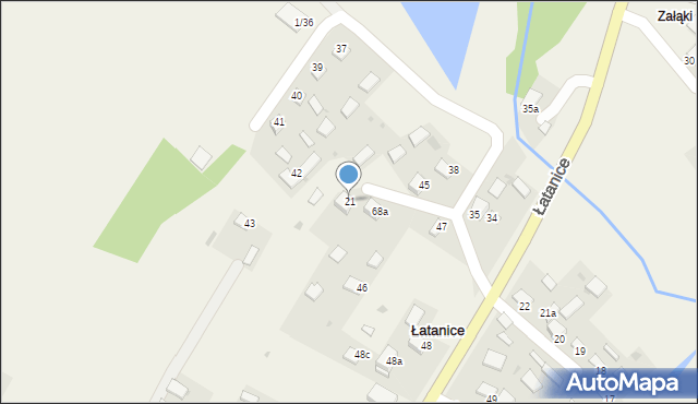 Łatanice, Łatanice, 21, mapa Łatanice