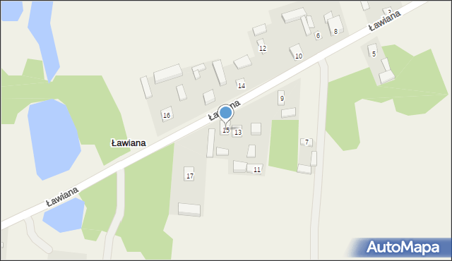 Ławiana, Ławiana, 15, mapa Ławiana