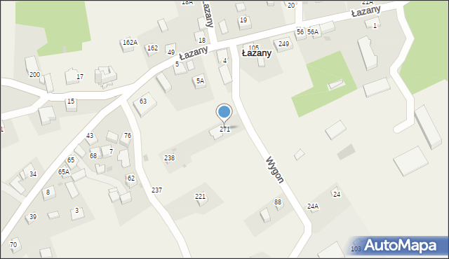 Łazany, Łazany, 271, mapa Łazany