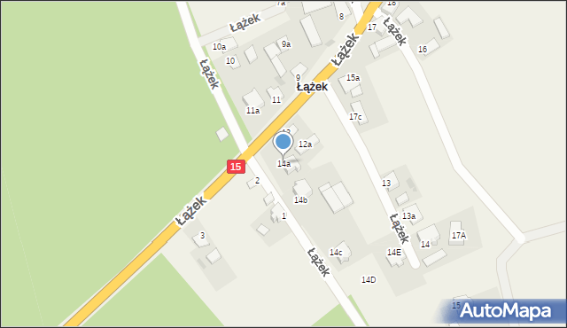 Łążek, Łążek, 14a, mapa Łążek