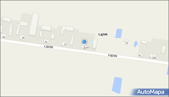 Łążek, Łążek, 32, mapa Łążek