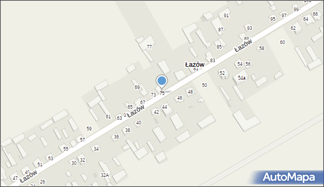 Łazów, Łazów, 75, mapa Łazów