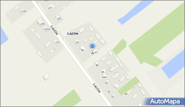 Łazów, Łazów, 98, mapa Łazów