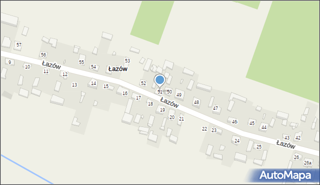 Łazów, Łazów, 51, mapa Łazów