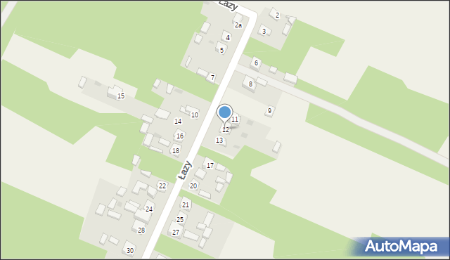Łazy, Łazy, 12, mapa Łazy