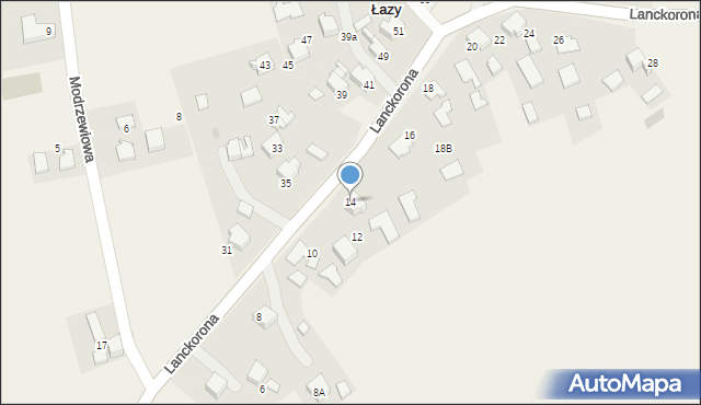 Łazy, Lanckorona, 14, mapa Łazy