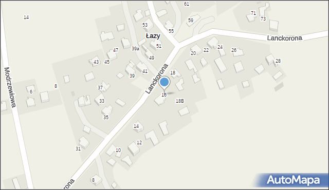 Łazy, Lanckorona, 16, mapa Łazy