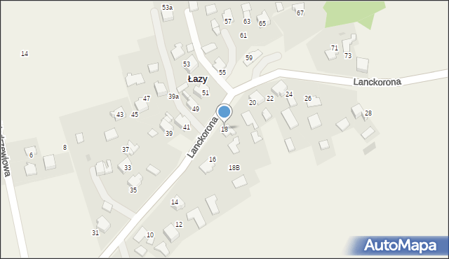 Łazy, Lanckorona, 18, mapa Łazy