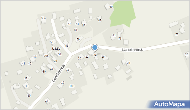 Łazy, Lanckorona, 24, mapa Łazy