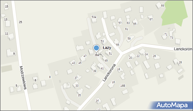 Łazy, Lanckorona, 39a, mapa Łazy