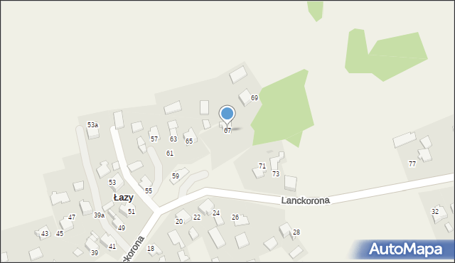 Łazy, Lanckorona, 67, mapa Łazy