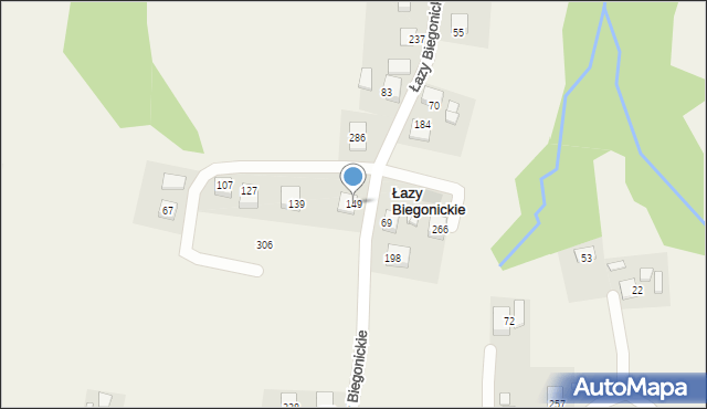 Łazy Biegonickie, Łazy Biegonickie, 149, mapa Łazy Biegonickie