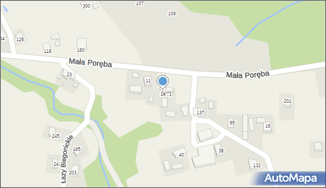 Łazy Biegonickie, Łazy Biegonickie, 1a, mapa Łazy Biegonickie
