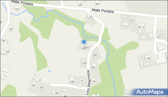 Łazy Biegonickie, Łazy Biegonickie, 245, mapa Łazy Biegonickie