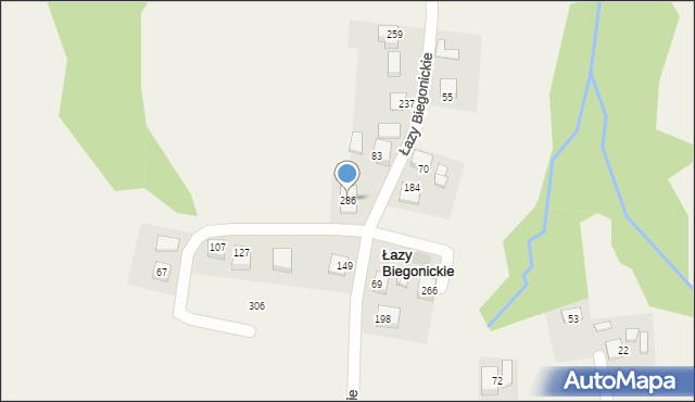 Łazy Biegonickie, Łazy Biegonickie, 286, mapa Łazy Biegonickie