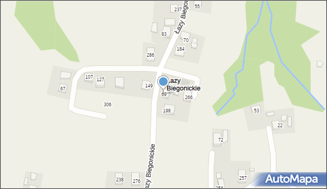 Łazy Biegonickie, Łazy Biegonickie, 69, mapa Łazy Biegonickie