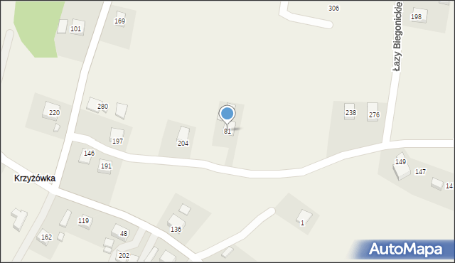 Łazy Biegonickie, Łazy Biegonickie, 81, mapa Łazy Biegonickie