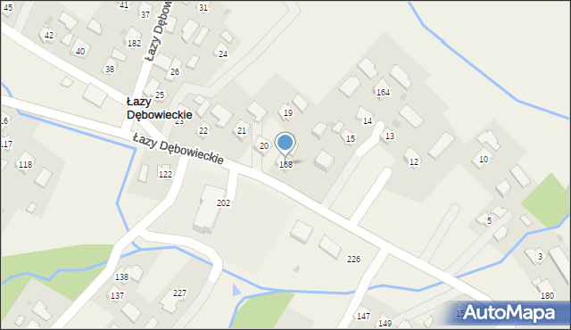 Łazy Dębowieckie, Łazy Dębowieckie, 168, mapa Łazy Dębowieckie