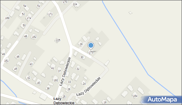 Łazy Dębowieckie, Łazy Dębowieckie, 173, mapa Łazy Dębowieckie