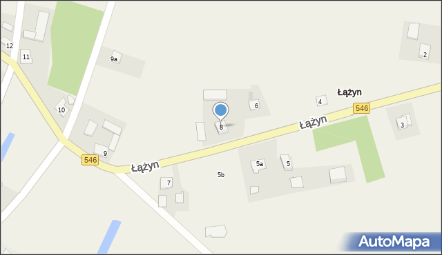 Łążyn, Łążyn, 8, mapa Łążyn