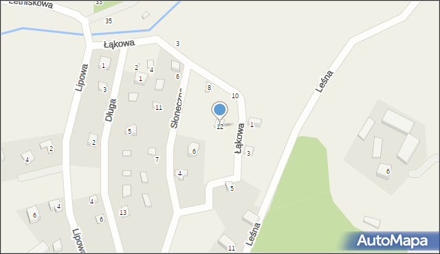 Lewinko, Łąkowa, 12, mapa Lewinko