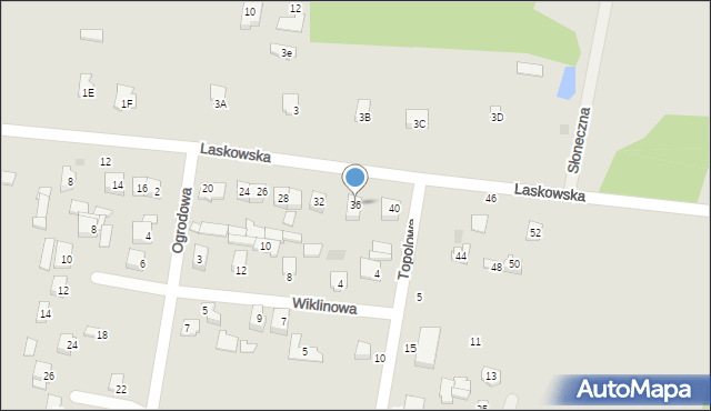 Łochów, Laskowska, 36, mapa Łochów