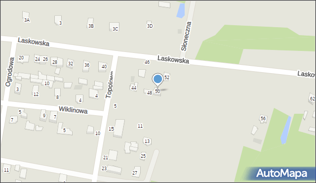 Łochów, Laskowska, 50, mapa Łochów