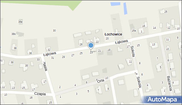 Łochowice, Łąkowa, 23, mapa Łochowice
