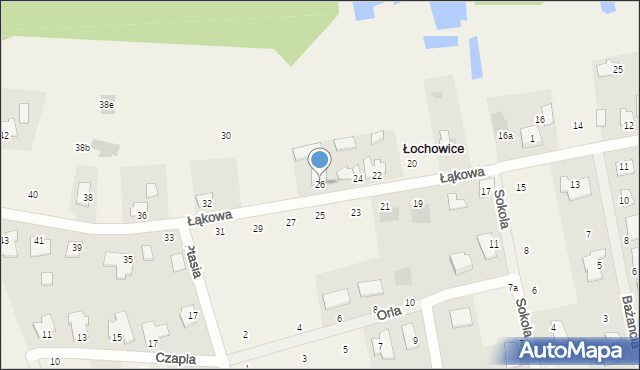 Łochowice, Łąkowa, 26, mapa Łochowice