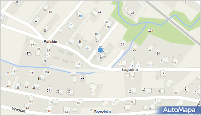 Łodygowice, Łagodna, 26, mapa Łodygowice