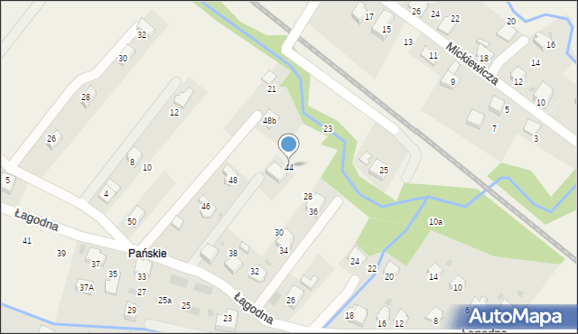 Łodygowice, Łagodna, 44, mapa Łodygowice