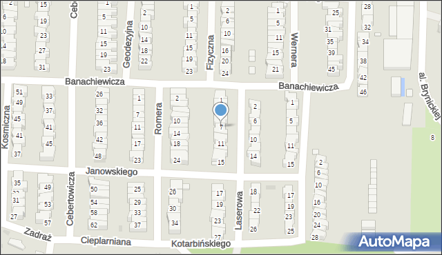 Łódź, Laserowa, 7, mapa Łodzi