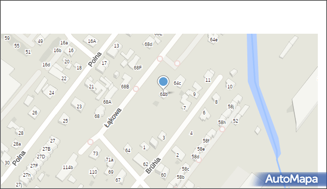 Łomianki, Łąkowa, 64b, mapa Łomianki