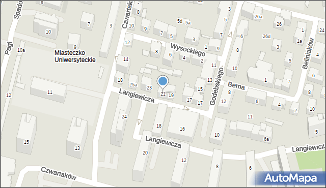 Lublin, Langiewicza Mariana, gen., 21, mapa Lublina