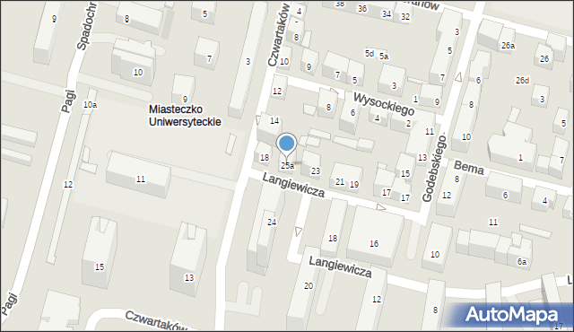 Lublin, Langiewicza Mariana, gen., 25a, mapa Lublina