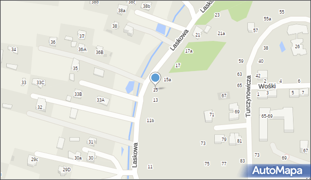 Lublin, Laskowa, 15, mapa Lublina