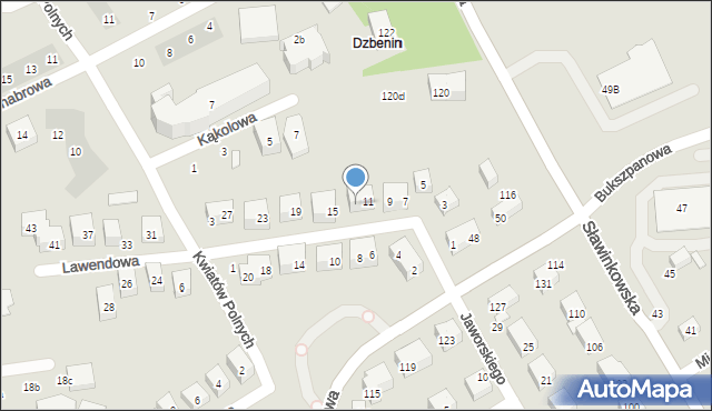 Lublin, Lawendowa, 13, mapa Lublina