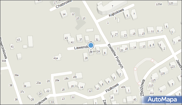 Lublin, Lawendowa, 26, mapa Lublina
