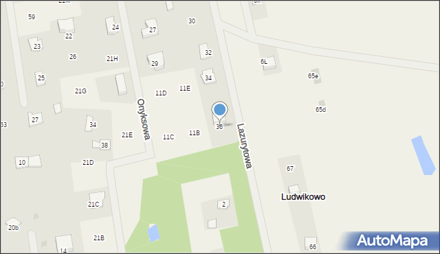 Ludwikowo, Lazurytowa, 36, mapa Ludwikowo