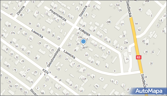 Łuków, Ławecka, 16, mapa Łuków