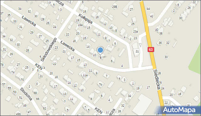 Łuków, Ławecka, 8, mapa Łuków