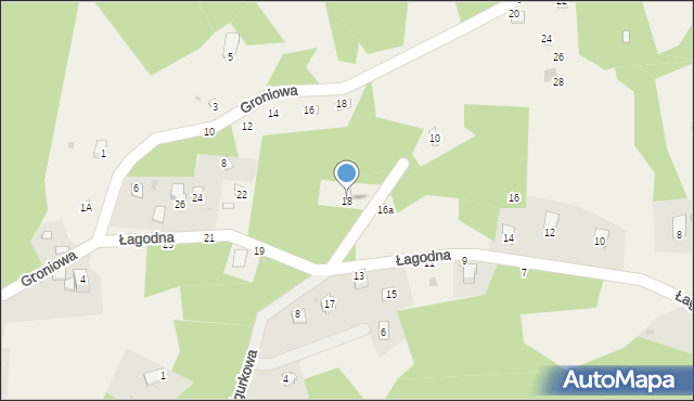 Łysina, Łagodna, 18, mapa Łysina