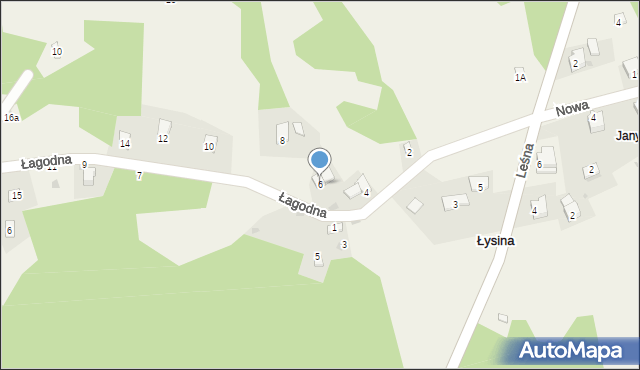 Łysina, Łagodna, 6, mapa Łysina
