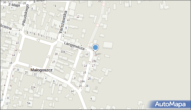 Małogoszcz, Langiewicza Mariana, gen., 13, mapa Małogoszcz